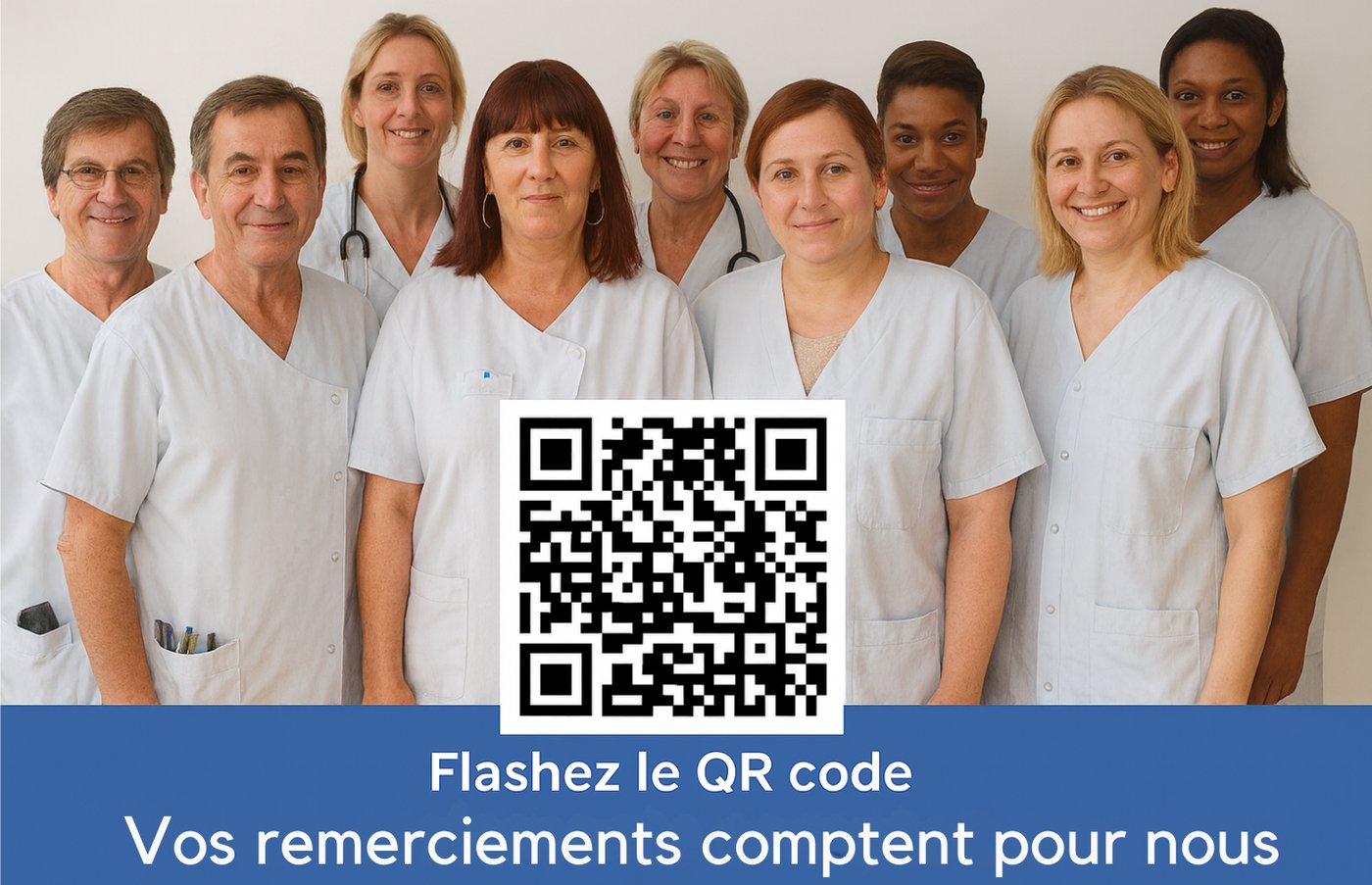 Soignants à l'hôpital recevant des remerciements de patients via Listen Leon