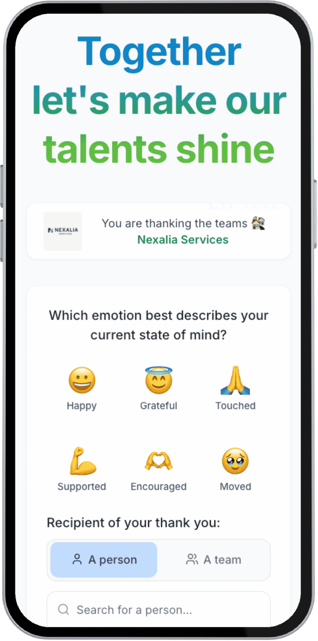Recognition within reach, on mobile