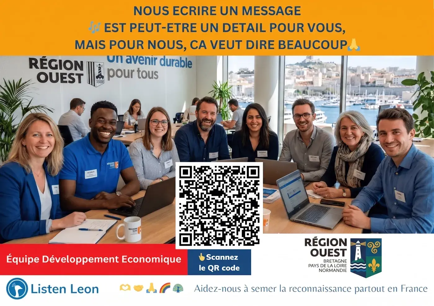 Affiche Listen Leon pour l’équipe développement économique, Marseille