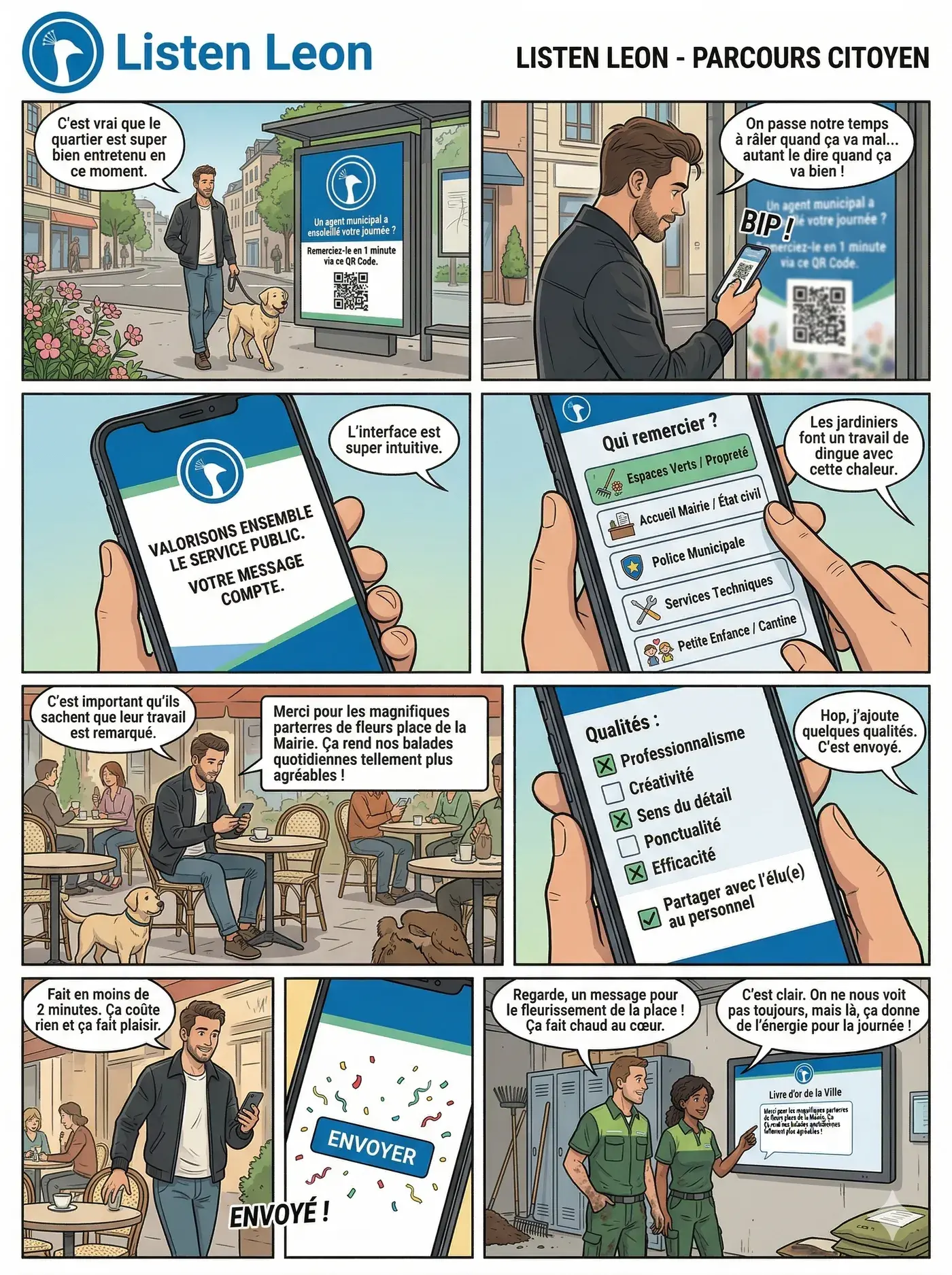 BD : le parcours citoyen Listen Leon, un habitant remercie les agents de sa ville