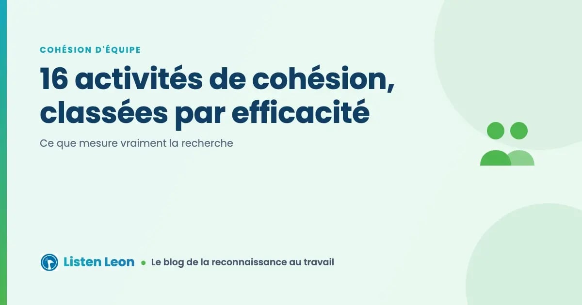 Activités de cohésion d'équipe classées par efficacité