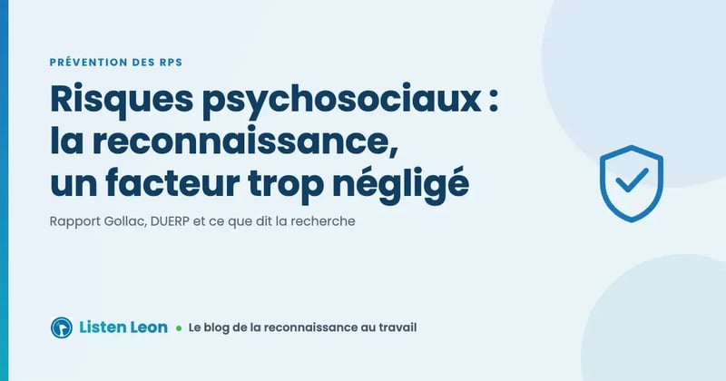 Risques psychosociaux et reconnaissance au travail