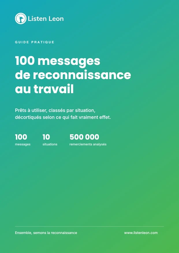Guide Listen Leon : 100 messages de reconnaissance au travail