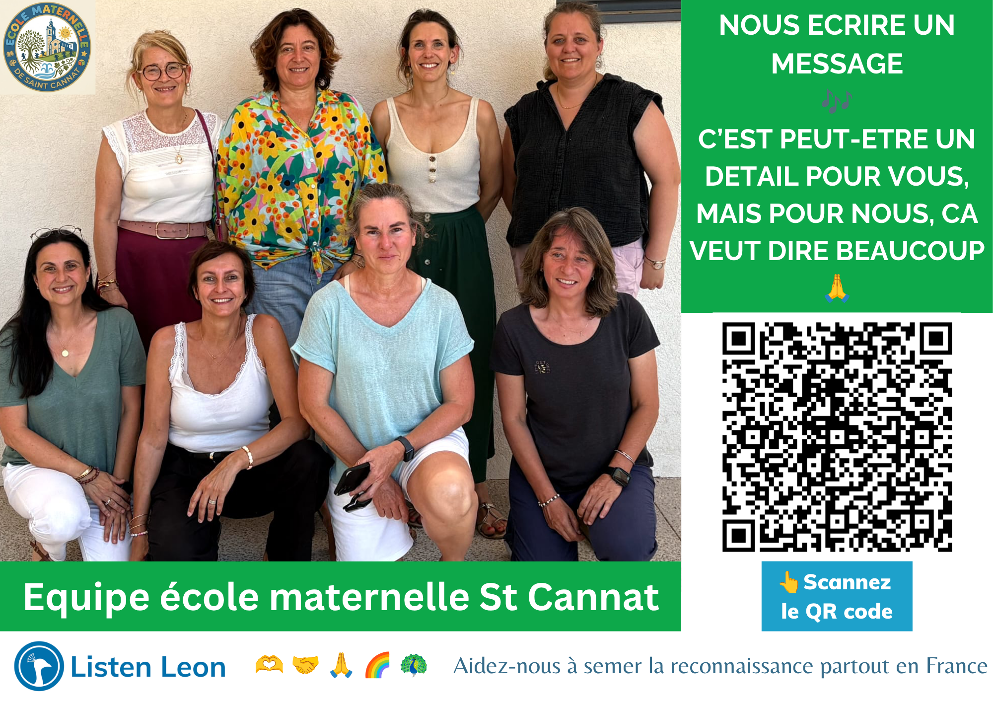 Affiche personnalisée de l’équipe de l’école maternelle de Saint-Cannat