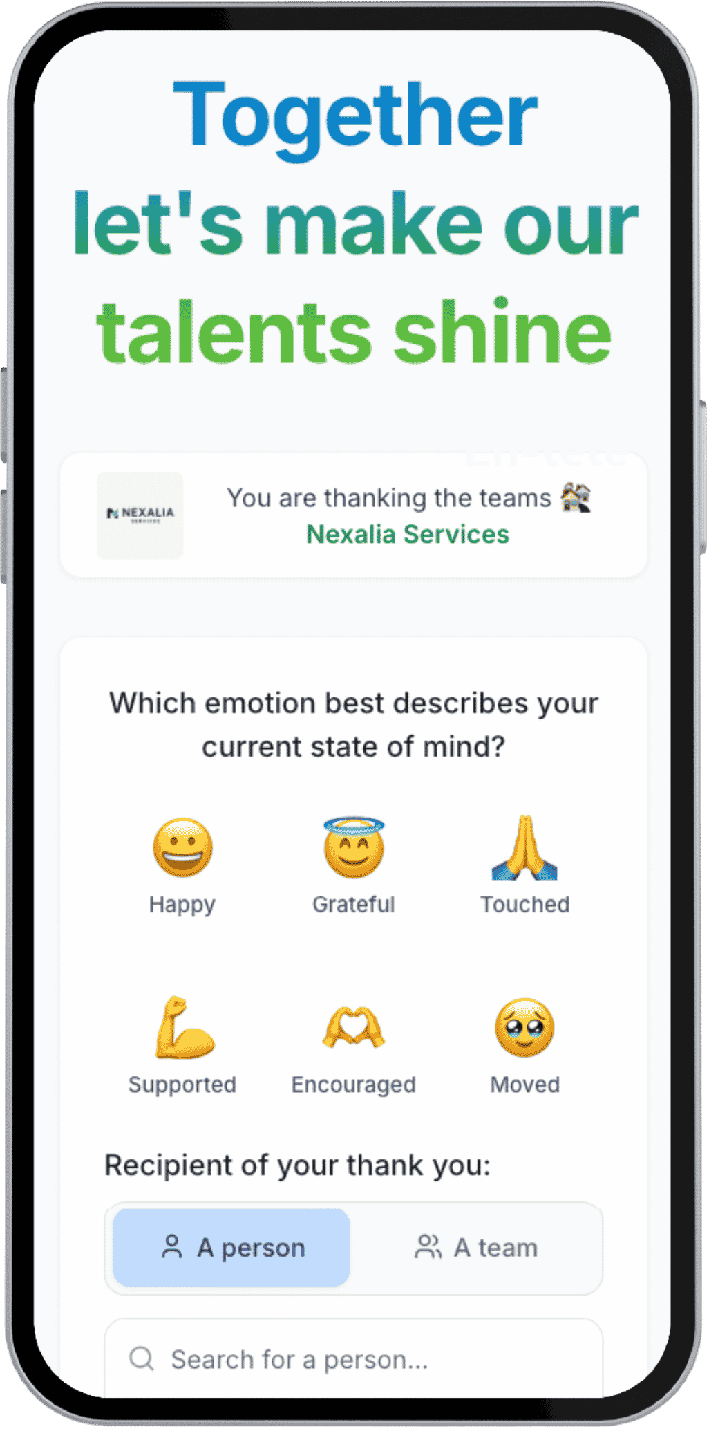 Recognition within reach, on mobile