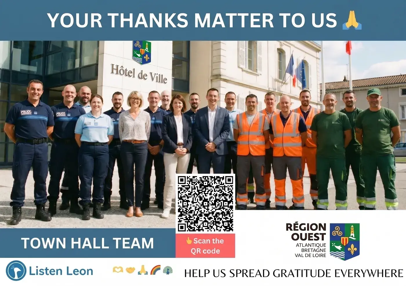 Example Listen Leon poster for a regional government office team
