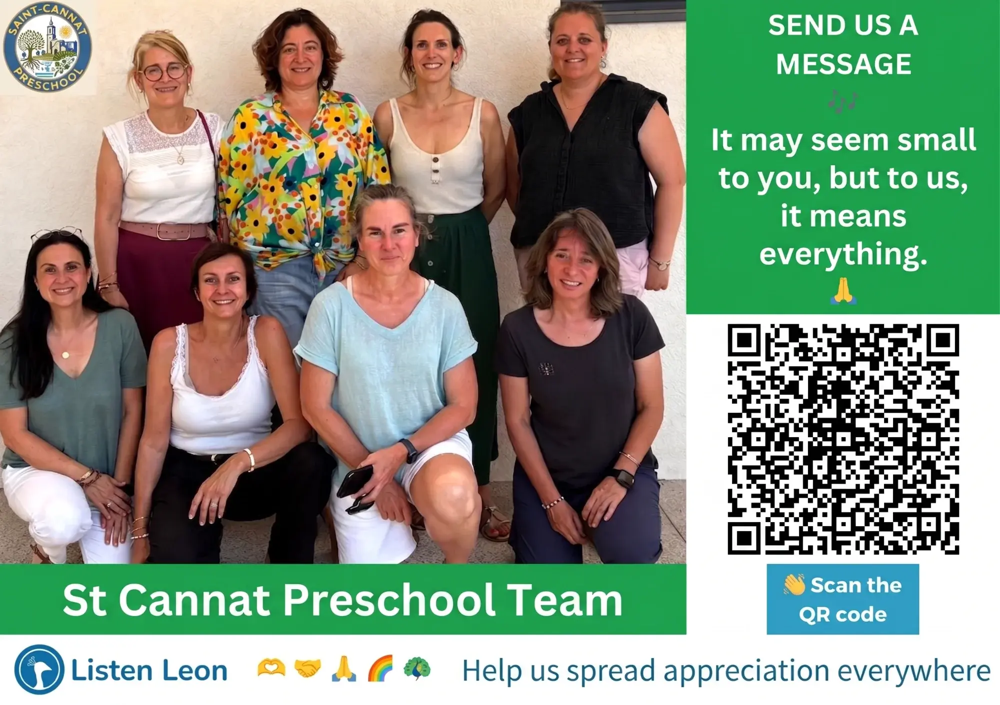 Listen Leon flyer handed out to families at the Saint-Cannat preschool