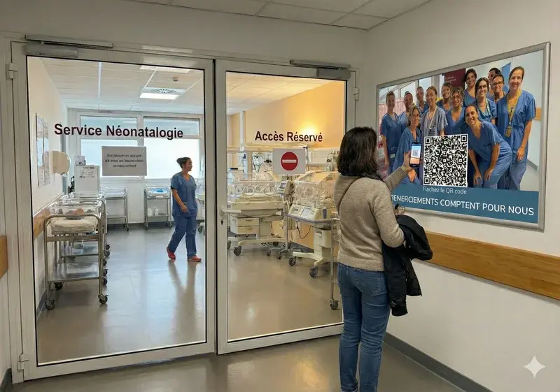 Affiche à l'hôpital