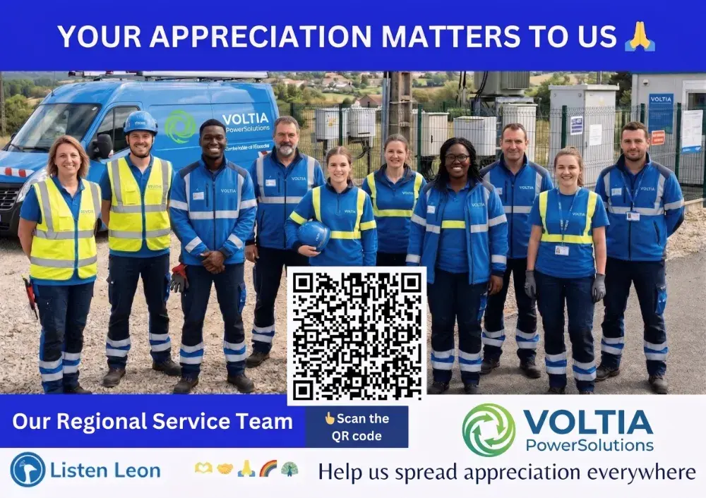 A Listen Leon poster displayed at a public service front desk