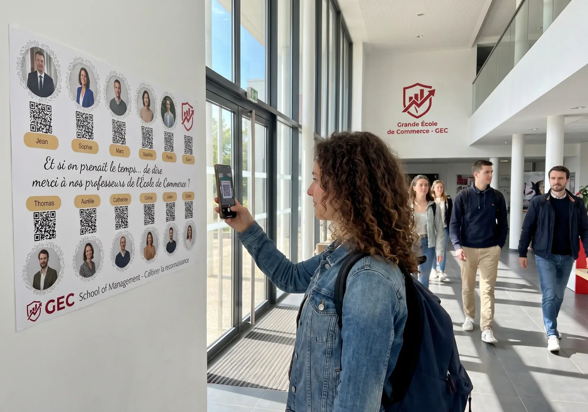Une étudiante remercie ses professeurs via le poster Listen Leon de son école